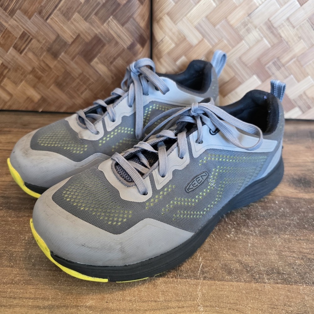 Keen® Men's Shoes Size 8.5EE Gray & Black Aluminum Safety Toe Work Shoe Tie - Picture 1 of 16